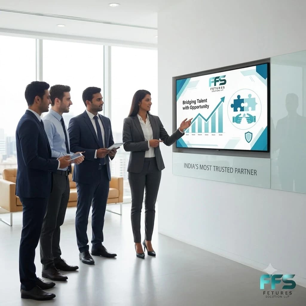 FFS Features Solution LLP team members collaborating on HR and staffing solutions for clients across India